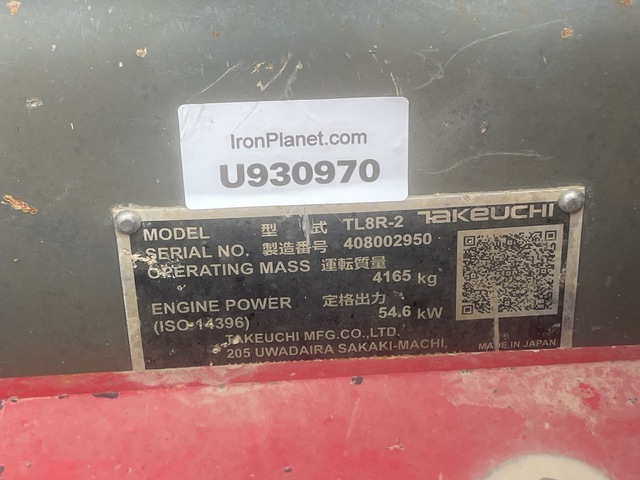 MINI CARGADOR SOBRE ORUGAS 2022 TAKEUCHI TL8R2