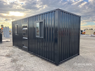 19 ft 5 in x 7 ft 4 in Skid-Mounted 19.5 Ft X 7.4 Ft X 8 Ft Black Mobile Office
