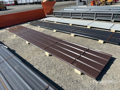 Quantity of (20) Brown Metal Roof Panels (Unused)