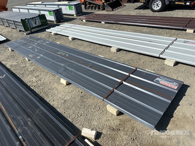 Quantity of (30) Grey Metal Roof Panels (Unused)