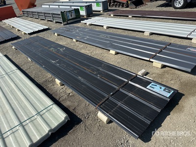 Quantity of (30) Black Metal Roof Panels (Unused)