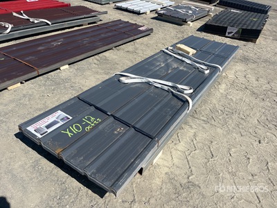 Quantity of (70) Grey Metal Roof Panels 12 Ft X 3 Ft (Unused)