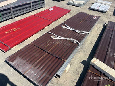 Quantity of (70) Brown Metal Roof Panels 12 Ft X 3 Ft (Unused)