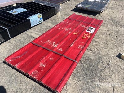 Quantity of (30) Red Polycarbonate Roof Panel 12 Ft X 3 Ft (Unused)