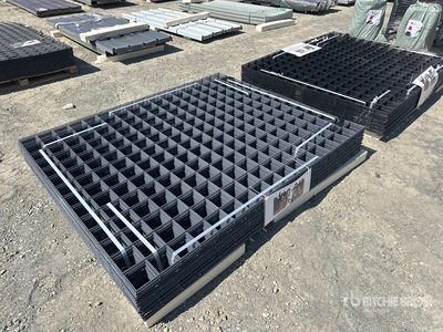 Quantity of (40) Grey Metal Rail Panel (Unused)