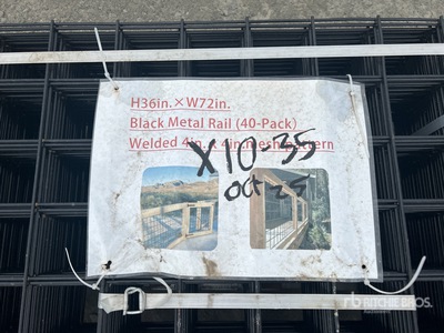 Quantity of (40) Black Metal Rail Panel 6 Gauge 36 In X 72 In