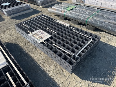 Quantity of (40) Grey Metal Rail Panels (Unused)