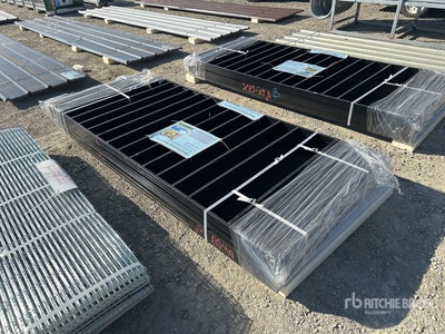 Quantity of (10) Black Galvanized Steel Fencing 7.9 Ft X 3.3 Ft Staccionata (Unused)