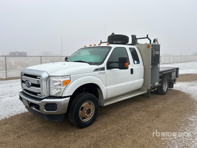 2014 Hiab 033T-4 2310 kg Knuckle Boom on 2015 Ford F-350 XLT 4x4 Extended Cab Flatbed Truck with Crane