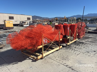 Quantity of Orange Plastic Construction Fences Divers