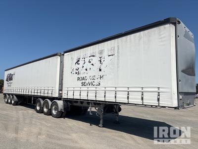2018 Vawdrey Tri/A 20 m B-Double Combination Remorque pour rideaux latéraux