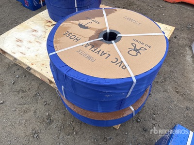 Quantity of (3) 2024 Powertek 3"-300FT Qty(3) Hoses (Unused)