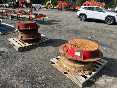 Quantity of (7) Steel Sewer Manhole Covers (Unused)
