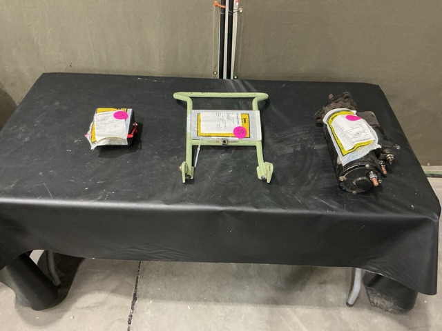 (1) Exit Light, (1) Footrest, (2) Starters & Assorted Items (1) Exit Light, (1) Footrest, (2) Starters & Assorted Items