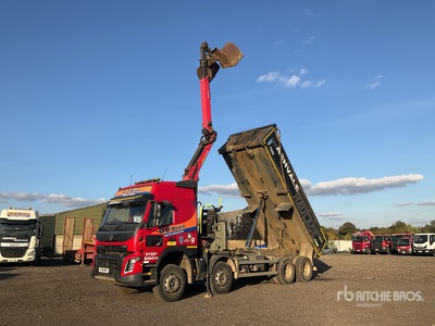 2018 Volvo FMX 8x4 Twin-Steer Sleeper Kiepwagen met kraan