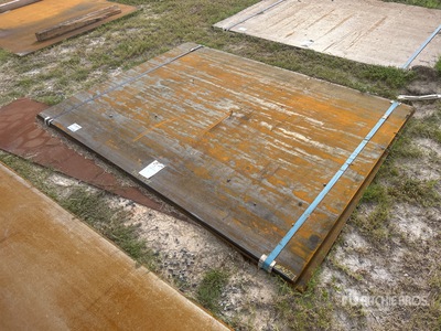 Quantity of (2) Kit Containers 6 ft 1 in x 8 ft 2 in (.75 in Thick) Road Stalen platen (Unused)