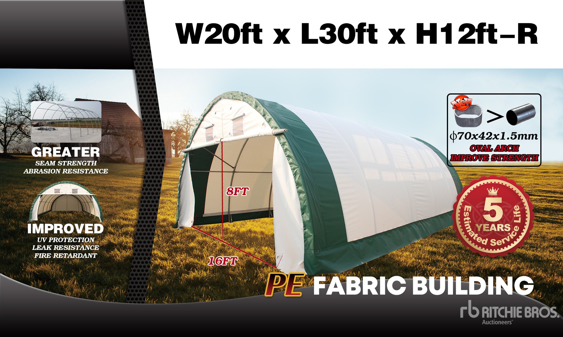 2025 suhivelee 203012R-300gPE 20 ft x 30 ft x 12 ft مبنى التخزين  (Unused)