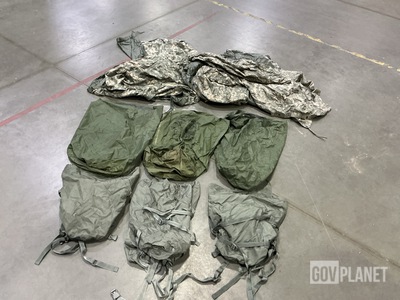 (53) Stuff Sacks, (14) Clothing Bags, (10) Tarpaulins & Assorted Items