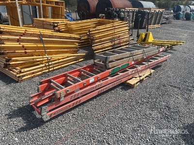Quantity of (3) Werner Fiberglass Ladder