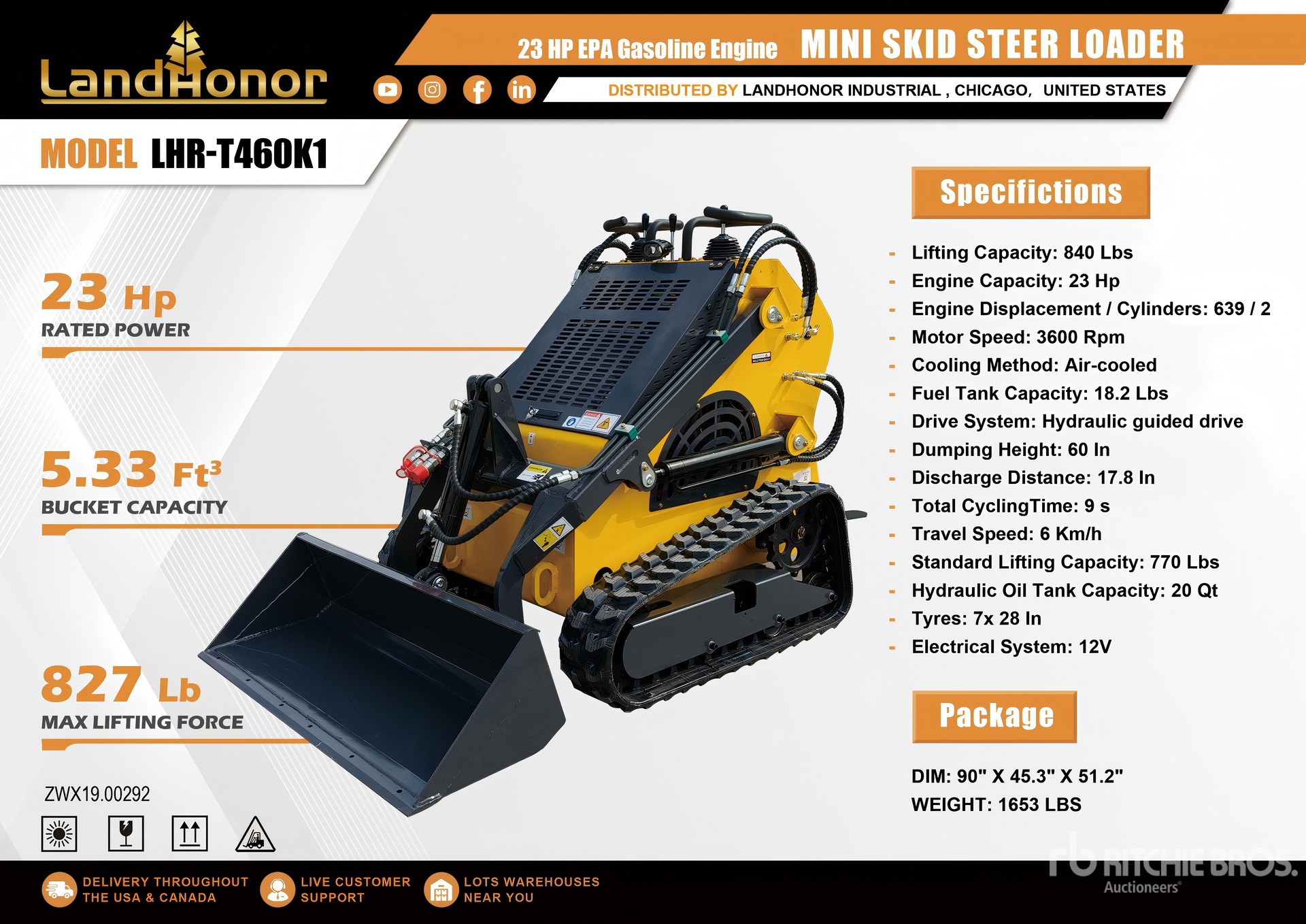 2025 Landhonor LHR-T460K1 Mini Compact Track Loader (Unused)