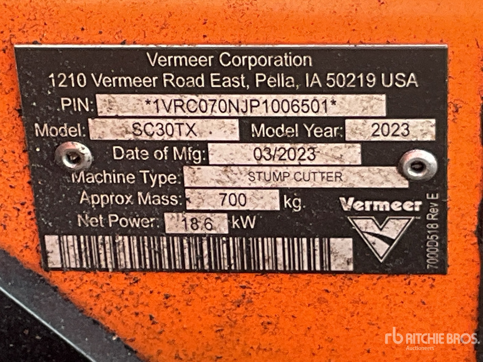 2023 Vermeer SC30TX Wood Chipper