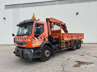 2008 Palfinger PK15500 5750 kg on 2009 Renault Premium 6x4 Camion Plateau Avec Grue Flatbed Truck with Crane