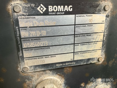 2016 Bomag BW211D50C Smooth Drum Compactor