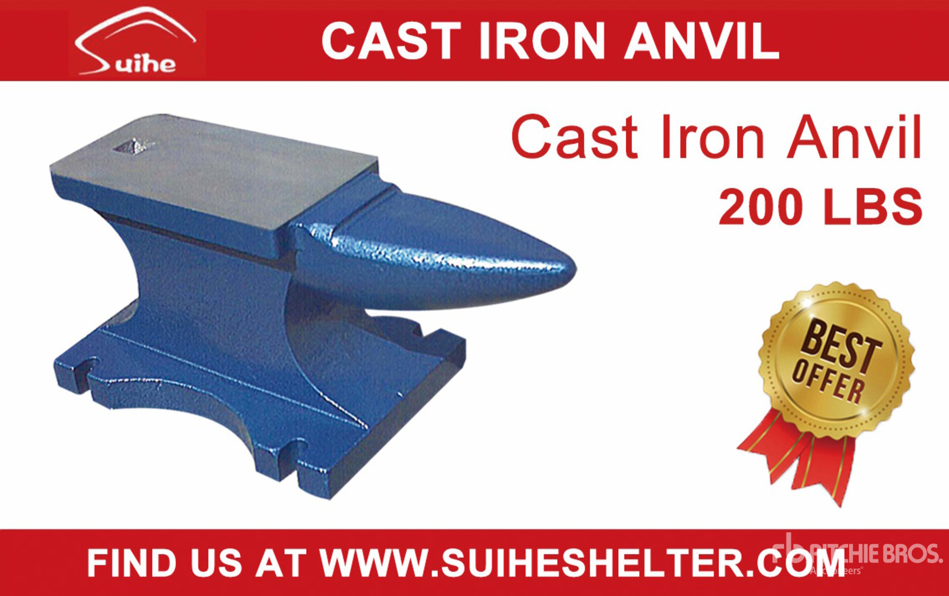2025 Suihe A200 200 lb Cast Iron Anvil (Unused)