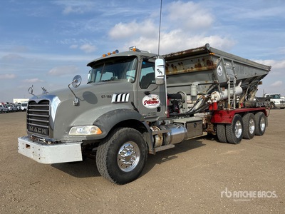 Stone Slinger on 2007 Mack CT713 Granite 8x6 Stone Spreader Truck