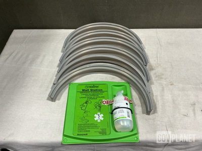 (6) Honeywell Eyesaline Eye/Face Wash Wall Stations & (12) Retaining Rings