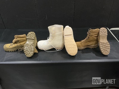 (9) Pairs of Combat Boots, (19) Pairs of Men's Boots & Assorted Items