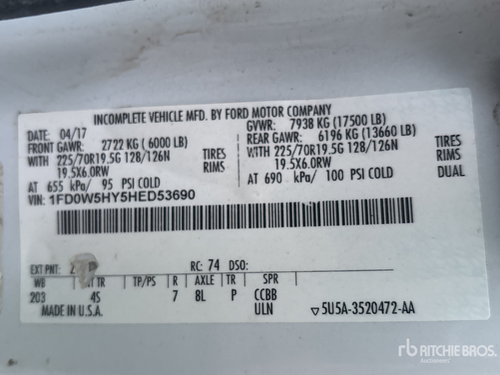 2017 Ford F-550 Flatbed Truck