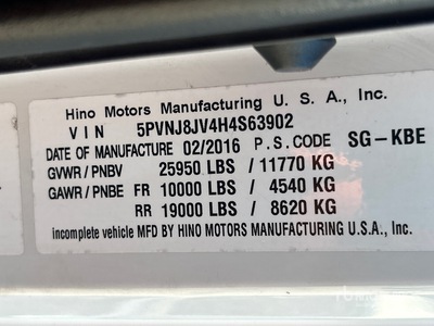 2017 Hino 268 4x2 Van Truck