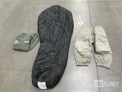 (1) Sleeping Bag, (88) Pairs of Cold Weather Trousers & Assorted Items