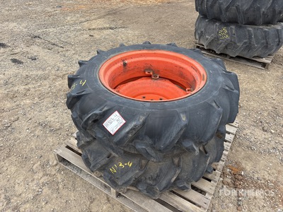 Quantity of (2) 11.2-10-24 Tyres - Fits Kubota