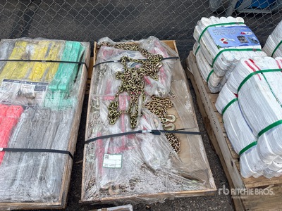 Quantity of (8) 2025 Paladin PLD-RC5400 5400 lb Ratchet Binders & (16) 20 ft Chains その他 - 店舗 & 倉庫 (Unused)