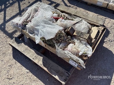 Quantity of (8) 2025 Paladin PLD-RC5400 5400 lb Ratchet Binders & (16) 20 ft Chains (Unused)