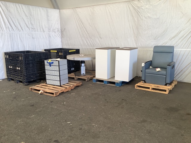 (1) Recliner, (2) Cabinets, (1) Mailbox & Assorted Items