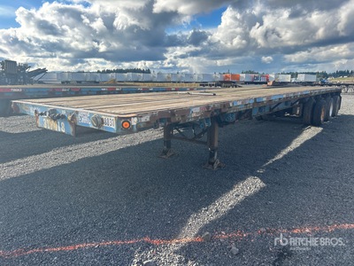 2001 Manac Tri/A 48 ft - 80 ft Extendable Flatbed Trailer