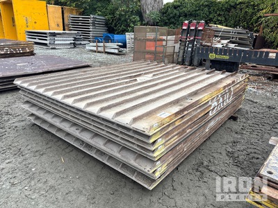 Quantity of (9) (1 in Thick) 8 ft x 10 ft Tire Cleaning Plates Steel Plates