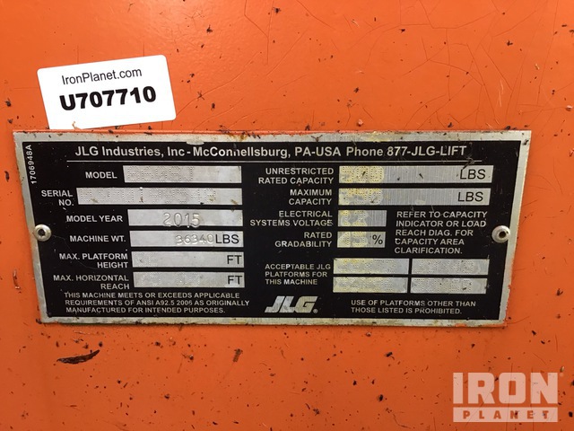 ELEVADOR ARTICULADO 2015 JLG 4WD 860SJ