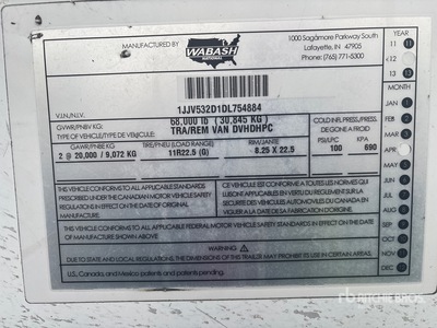 2013 Wabash 53 ft T/A Remolque de furgoneta