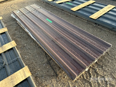 Quantity of (130) Brown 10 ft Steel Siding Roofing Sheets (Unused)