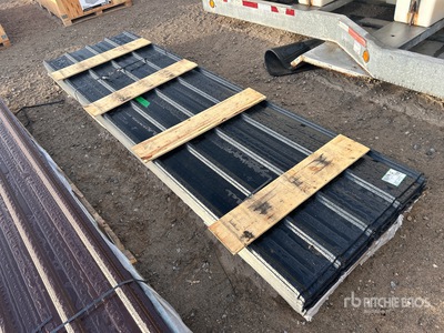 Quantity of (140) Black 10 ft Steel Siding Roofing Sheets (Unused)