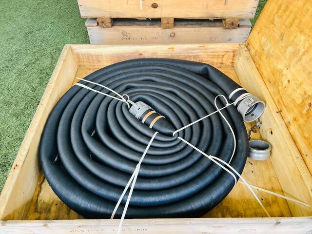 Quantity of (10) 4 in x 50 ft Semi Rigid Fuel/Water Hose w/Camlocks (Unused)