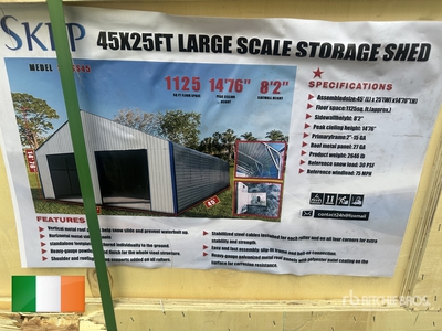 2025 SKLP SK-SS45 45ft x 25ft Metal Edificio de almacenaje (Unused)