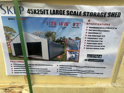 2025 SKLP SK-SS45 45ft x 25ft Metal Storage Building (Unused)