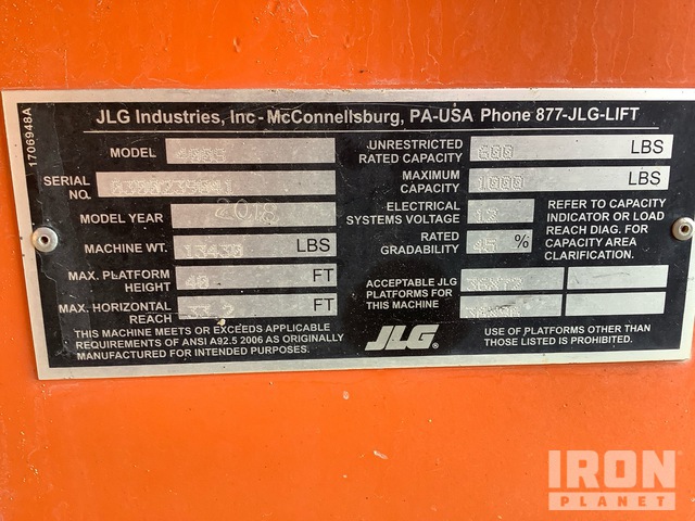 ELEVADOR TELESCóPICO 2018 JLG 4WD 400S