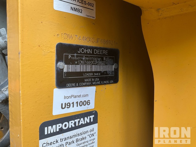 CARGADOR FRONTAL 2018 JOHN DEERE 744KLL