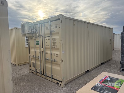 2025 20 ft x 8 ft Skid-Mounted Storage Container Mobile Office (Unused)